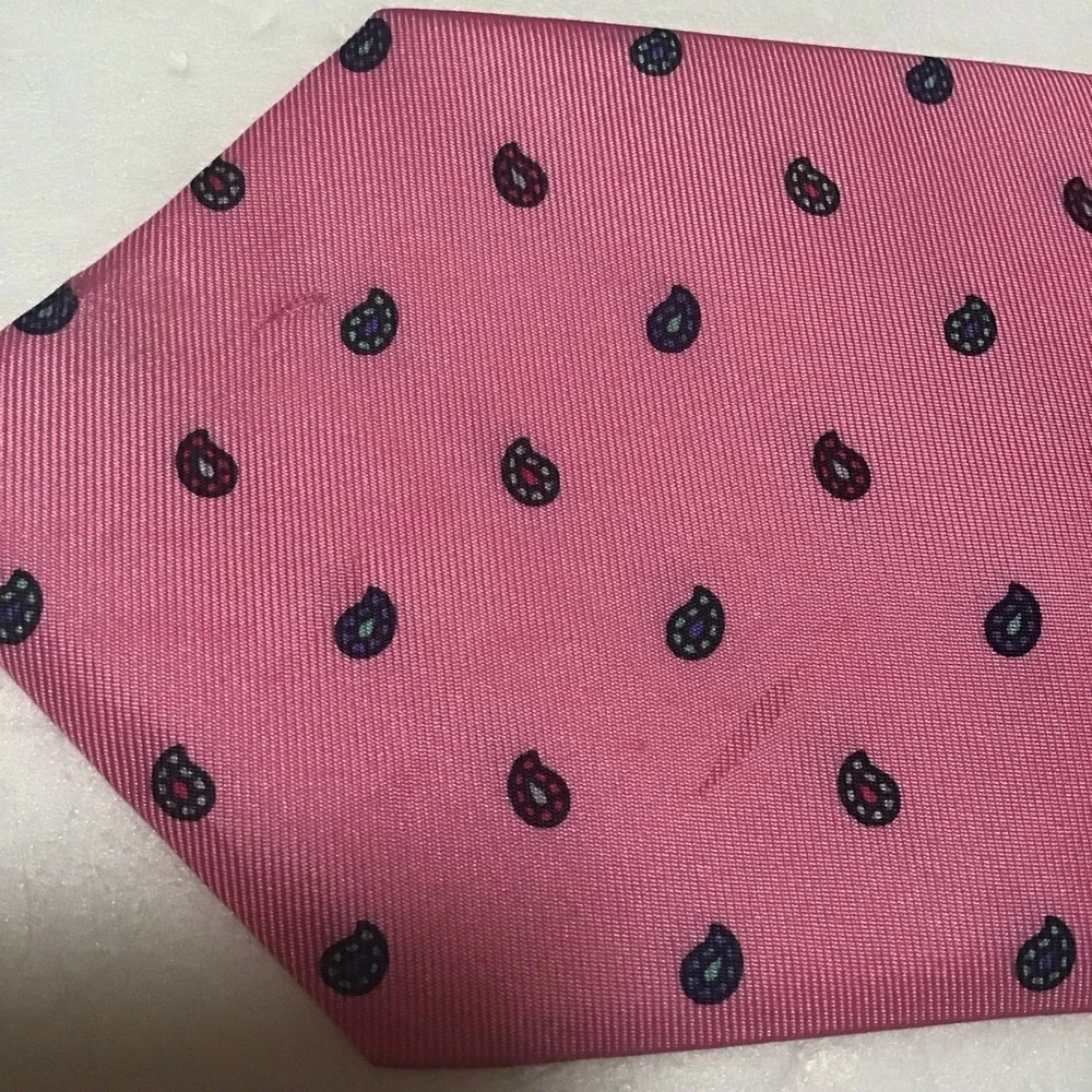Coulours by Alexander Julian 100% Silk Bubblegum Pink Paisley Men’s Neck Tie‎